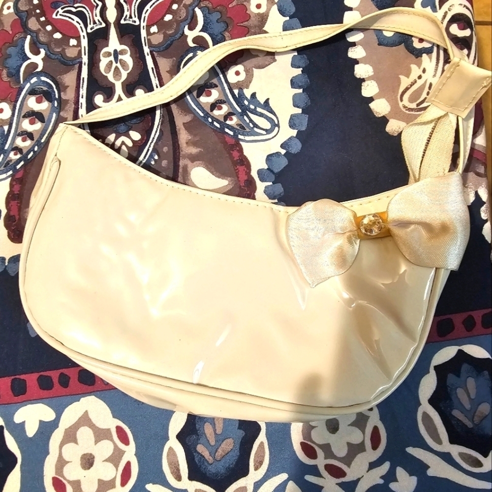 Girls White Patent Leather Purse -Great for Communions or Easter